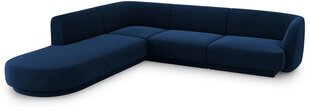 Aksominė kairinė kampinė sofa Micadoni Miley, 252 x 220 x 74, mėlyna kaina ir informacija | Sofos | pigu.lt