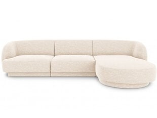 Kairinė kampinė sofa Micadoni Miley, 252 x 220 x 74 cm, balta kaina ir informacija | Sofos | pigu.lt
