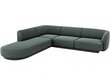 Kairinė kampinė sofa Micadoni Miley, 252 x 220 x 74 cm, žalia цена и информация | Sofos | pigu.lt