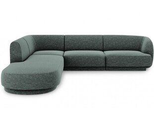 Kairinė kampinė sofa Micadoni Miley, 252 x 220 x 74 cm, žalia kaina ir informacija | Sofos | pigu.lt