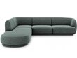 Kairinė kampinė sofa Micadoni Miley, 252 x 220 x 74 cm, žalia цена и информация | Sofos | pigu.lt