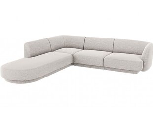Kairinė kampinė sofa Micadoni Miley, 252 x 220 x 74 cm, pilka kaina ir informacija | Sofos | pigu.lt