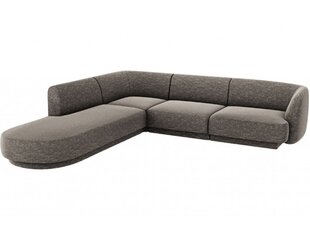 Kairinė kampinė sofa Micadoni Miley, 252 x 220 x 74 cm, pilka kaina ir informacija | Sofos | pigu.lt