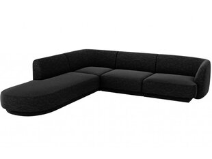 Kairinė kampinė sofa Micadoni Miley, 252 x 220 x 74 cm, juoda kaina ir informacija | Sofos | pigu.lt