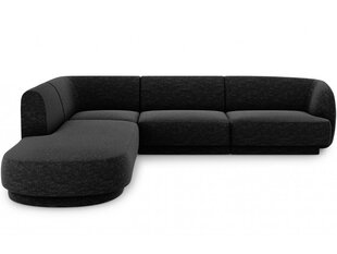 Kairinė kampinė sofa Micadoni Miley, 252 x 220 x 74 cm, juoda kaina ir informacija | Sofos | pigu.lt