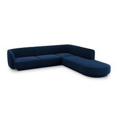 Aksominė dešininė kampinė sofa Micadoni Miley, 252 x 220 x 74, mėlyna kaina ir informacija | Sofos | pigu.lt