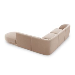 Aksominė dešininė kampinė sofa Micadoni Miley, 252 x 220 x 74, smėlio kaina ir informacija | Sofos | pigu.lt