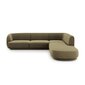 Aksominė dešininė kampinė sofa Micadoni Miley, 252 x 220 x 74, žalia kaina ir informacija | Sofos | pigu.lt