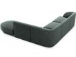 Dešininė sofa Micadoni Miley, 252 x 220 x 74, žalia kaina ir informacija | Sofos | pigu.lt