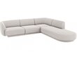 Dešininė sofa Micadoni Miley, 252 x 220 x 74, pilka kaina ir informacija | Sofos | pigu.lt