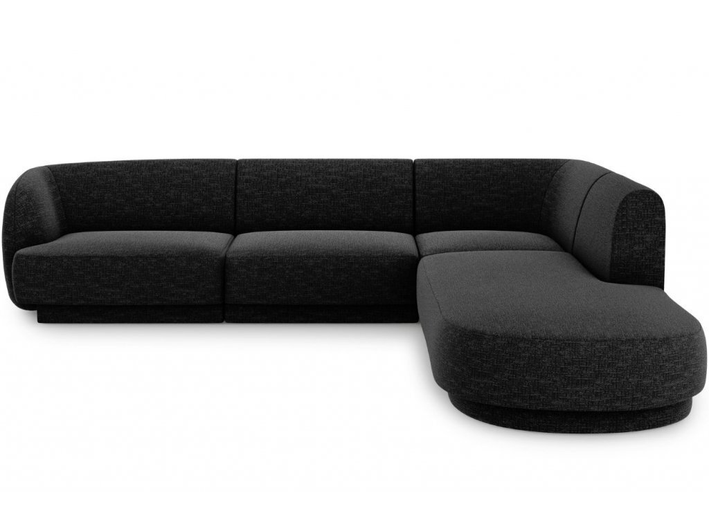 Dešininė sofa Micadoni Miley, 252 x 220 x 74 cm, juoda kaina ir informacija | Sofos | pigu.lt