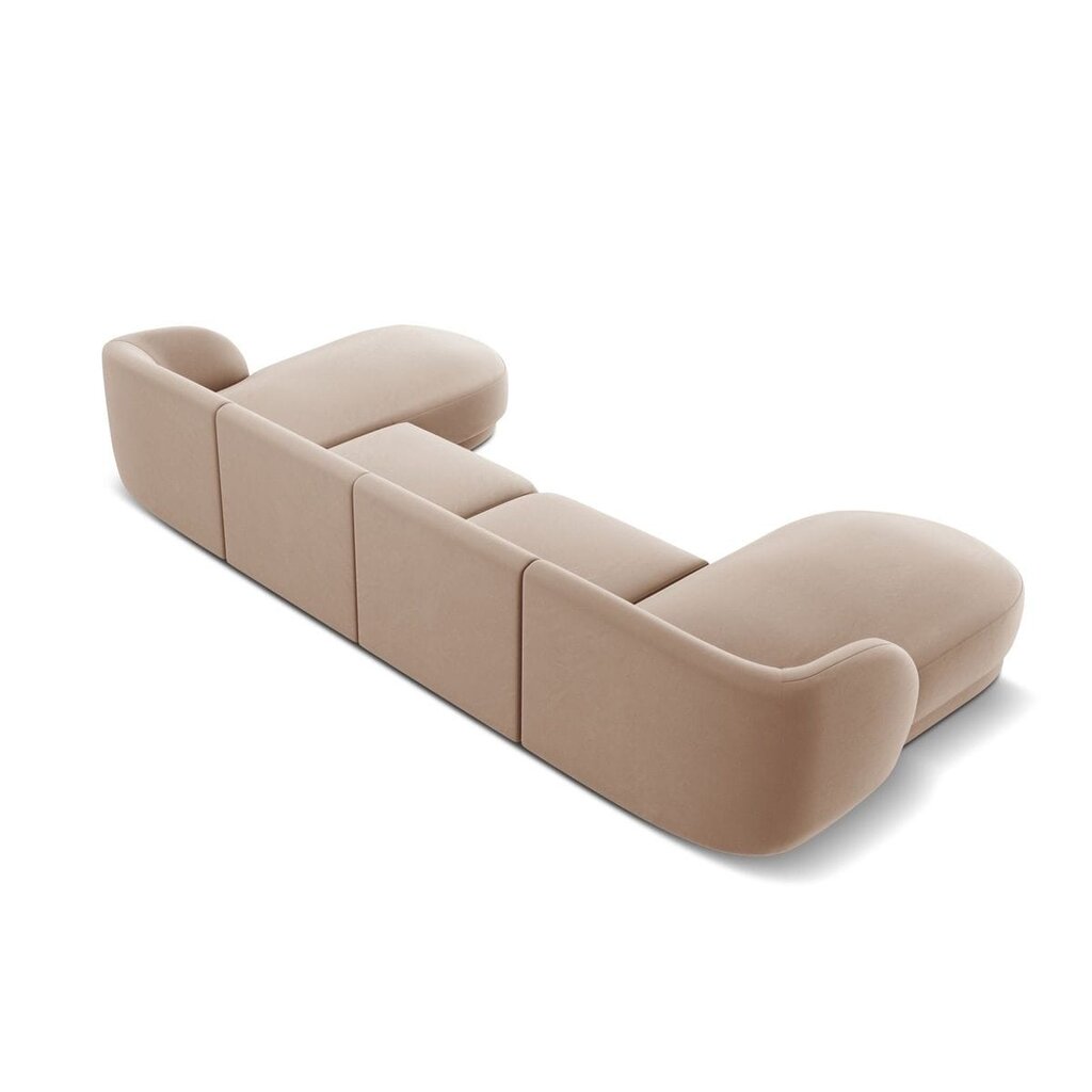 Aksominė panoraminė sofa Micadoni Miley, 334 x 155 x 74, smėlio цена и информация | Sofos | pigu.lt