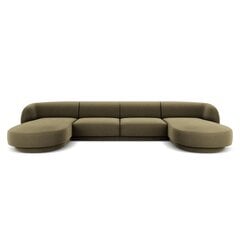 Aksominė panoraminė sofa Micadoni Miley, 334 x 155 x 74, žalia kaina ir informacija | Sofos | pigu.lt