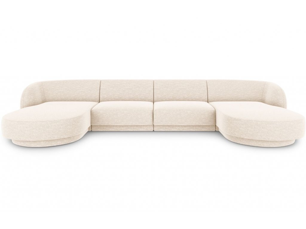 Panoraminė sofa Micadoni Miley, 334 x 155 x 74 cm, balta kaina ir informacija | Sofos | pigu.lt