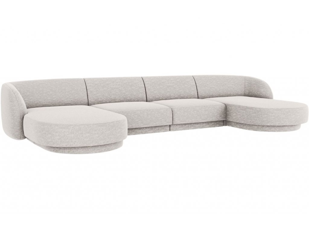 Panoraminė sofa Micadoni Miley, 334 x 155 x 74 cm,pilka kaina ir informacija | Sofos | pigu.lt