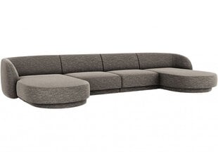 Panoraminė sofa Micadoni Miley, 334 x 155 x 74 cm, pilka kaina ir informacija | Sofos | pigu.lt