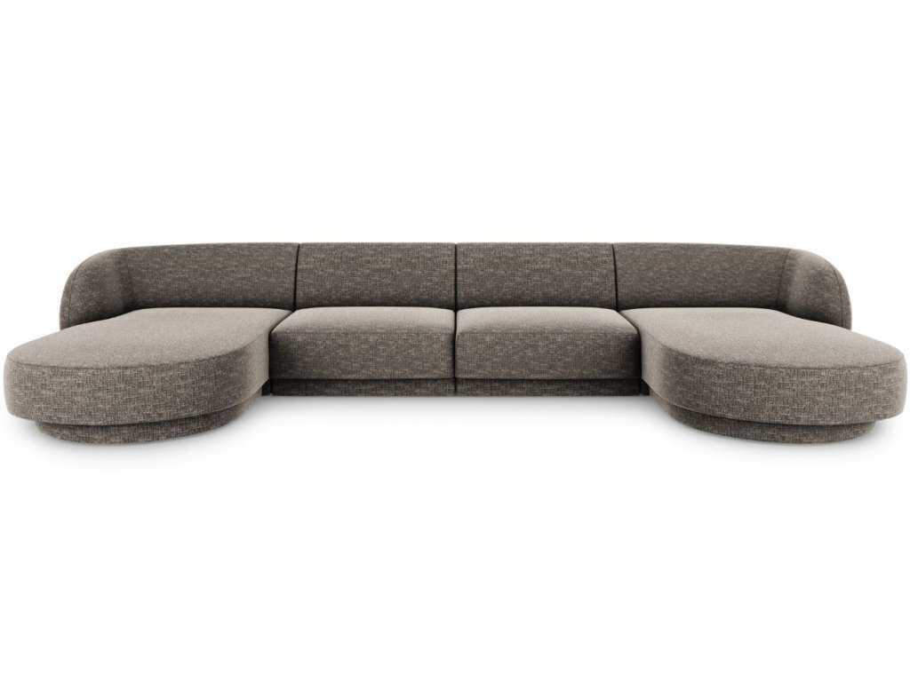 Panoraminė sofa Micadoni Miley, 334 x 155 x 74 cm, pilka kaina ir informacija | Sofos | pigu.lt