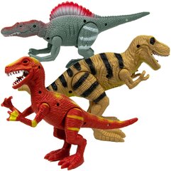 Figūrėlių rinkinys Dinozauras su šviesomis ir garsais, 3 vnt. цена и информация | Игрушки для мальчиков | pigu.lt