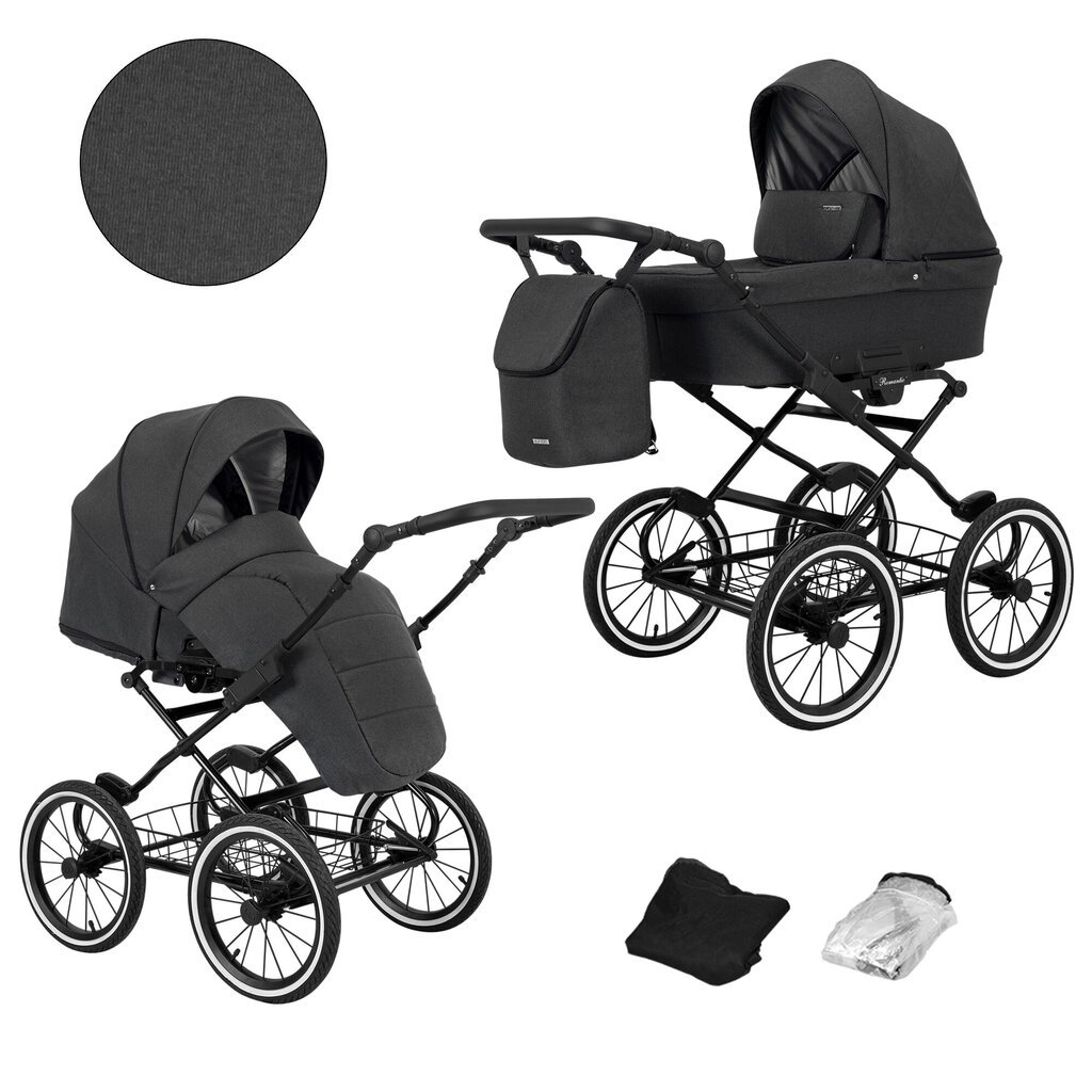 Universalus vežimėlis Romantic Kunert 2in1 Anthracite цена и информация | Vežimėliai | pigu.lt
