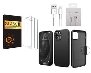 Телефонный набор для iPhone 13 Pro 3 шт. очки, кабель для зарядки и чехол черного цвета цена и информация | Защитные пленки для телефонов | pigu.lt