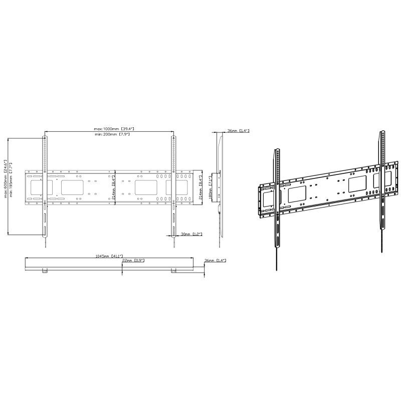 Vision VFM-W10X6 47-100" kaina ir informacija | Televizorių laikikliai, tvirtinimai | pigu.lt