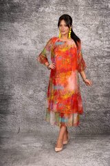 Женское шелковое платье с цветочным принтом Silk Blend цена и информация | Платья | pigu.lt