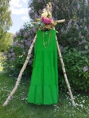 Ilga lininė suknelė moterims Pure Linen, žalia kaina ir informacija | Suknelės | pigu.lt