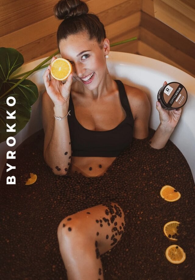 Veganiškas kavos kūno šveitiklis Byrokko Coffee Scrub, 210 ml kaina ir informacija | Kūno šveitikliai | pigu.lt