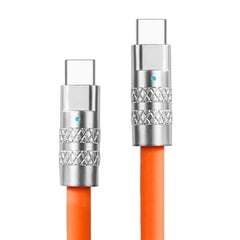 Силиконовый кабель USB Type-C - Type-C, 100W, orange, 3m цена и информация | Кабели и провода | pigu.lt