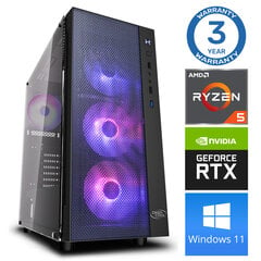 INTOP Ryzen 5 5600X 32GB 240SSD M.2 NVME+2TB RTX4060Ti 8GB WIN11Pro цена и информация | Стационарные компьютеры | pigu.lt