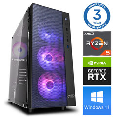 INTOP Ryzen 5 5600X 32GB 480SSD M.2 NVME+2TB RTX4060Ti 8GB WIN11Pro цена и информация | Стационарные компьютеры | pigu.lt