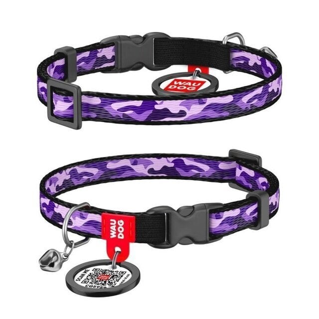 Antkaklis katėms Collar Waudog, 20-30 cm, violetinis kaina ir informacija | Pavadėliai, antkakliai, petnešos katėms | pigu.lt