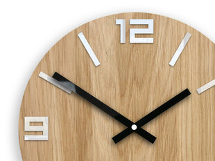 Sieninis laikrodis ArabicWoodWhite цена и информация | Часы | pigu.lt