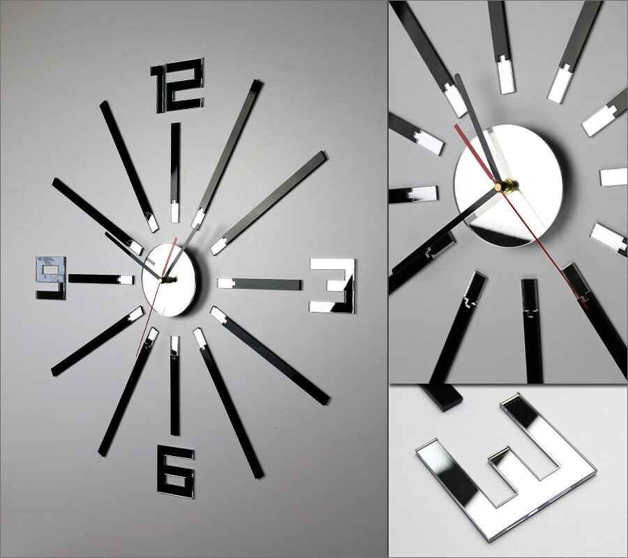Sieninis laikrodis SheenBlack&Mirror kaina ir informacija | Laikrodžiai | pigu.lt