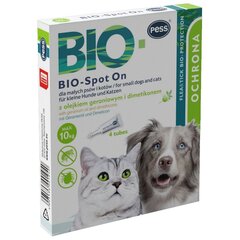 Blusų ir erkių lašai katėms ir mažiems šunims Pess Bio-Spot On kaina ir informacija | Vitaminai, papildai, antiparazitinės priemonės šunims | pigu.lt