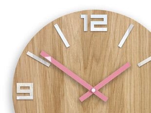Sieninis laikrodis ArabicWoodWhitePink kaina ir informacija | Laikrodžiai | pigu.lt