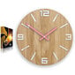 Sieninis laikrodis ArabicWoodWhitePink kaina ir informacija | Laikrodžiai | pigu.lt