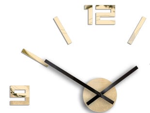 Sieninis laikrodis ArabicMirrorGold цена и информация | Часы | pigu.lt