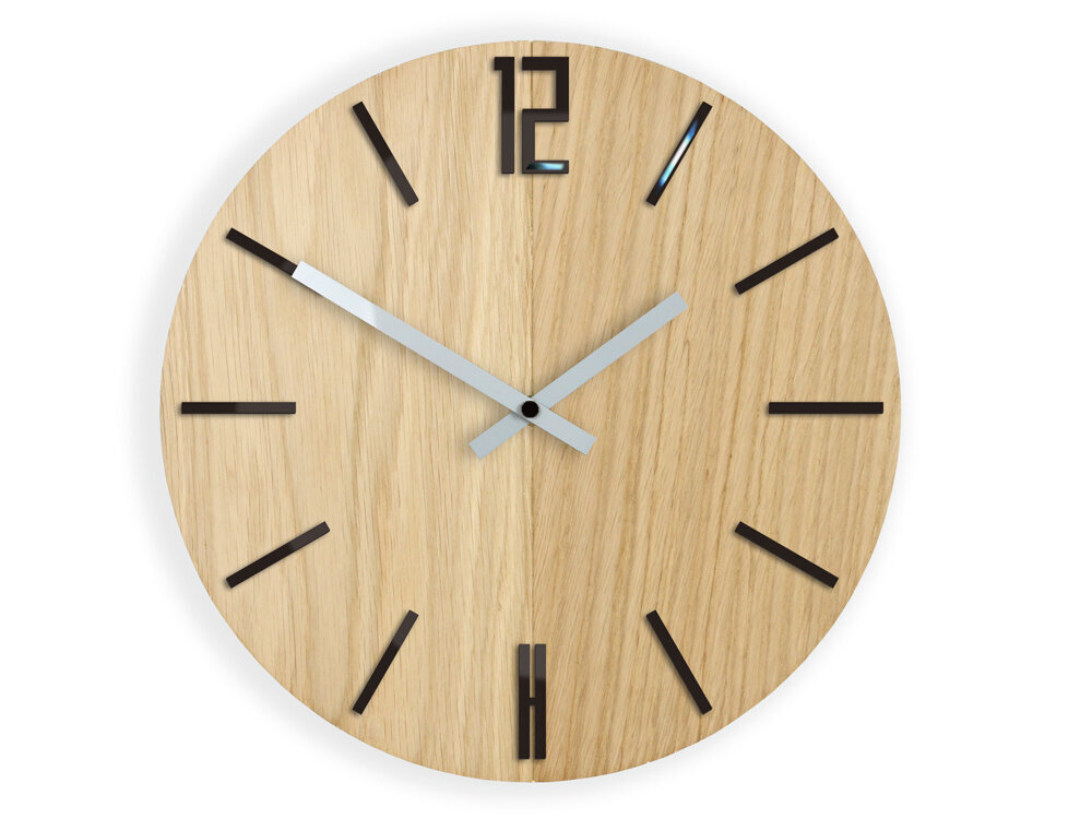 Sieninis laikrodis CarloWoodBlack kaina ir informacija | Laikrodžiai | pigu.lt