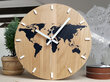 Sieninis laikrodis Pasaulio žemėlapis kaina ir informacija | Laikrodžiai | pigu.lt