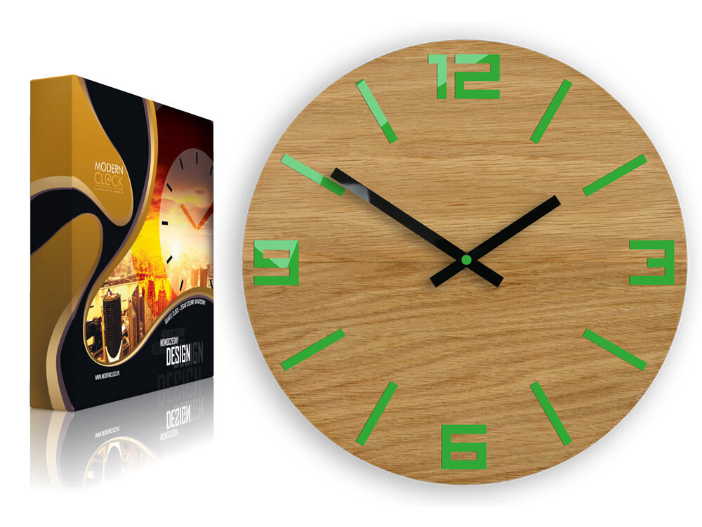 Sieninis laikrodis ArabikwoodGreen kaina ir informacija | Laikrodžiai | pigu.lt