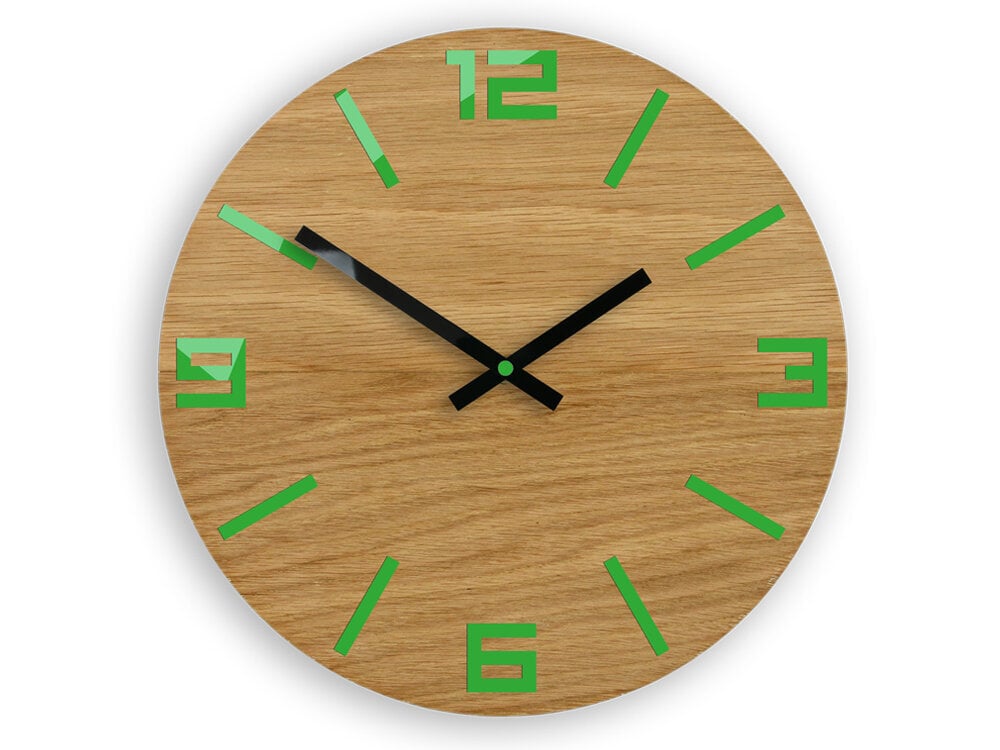 Sieninis laikrodis ArabikwoodGreen цена и информация | Laikrodžiai | pigu.lt