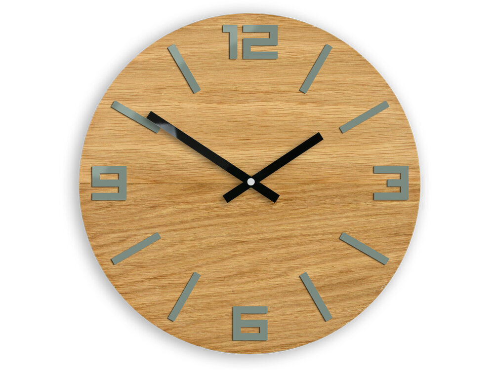 Sieninis laikrodis ArabicwoodGrey kaina ir informacija | Laikrodžiai | pigu.lt