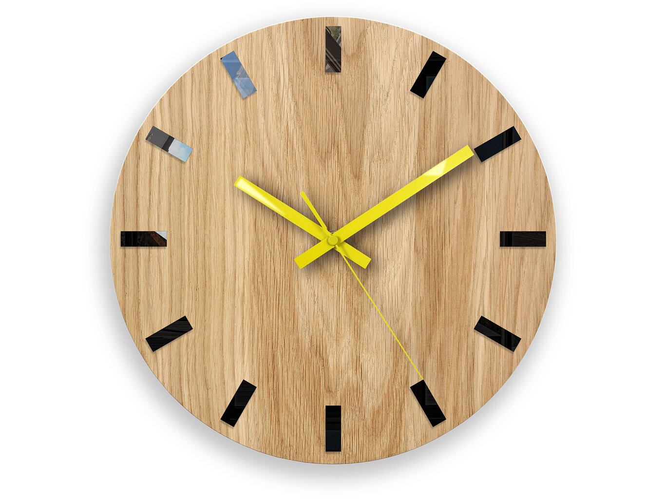 Sieninis laikrodis SimpleWoodYellow цена и информация | Laikrodžiai | pigu.lt