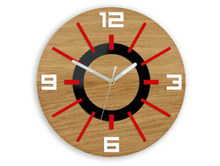 Sieninis laikrodis AlladynWoodRed kaina ir informacija | Laikrodžiai | pigu.lt