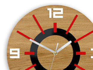 Sieninis laikrodis AlladynWoodRed kaina ir informacija | Laikrodžiai | pigu.lt