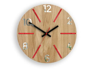 Sieninis laikrodis AkselWoodRedMirror kaina ir informacija | Laikrodžiai | pigu.lt