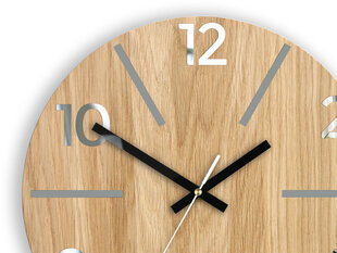 Sieninis laikrodis AkselWoodGrayMirror kaina ir informacija | Laikrodžiai | pigu.lt