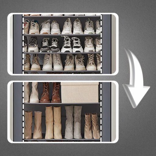 Batų lentyna Severno, 60x160x30 cm, pilka kaina ir informacija | Batų spintelės, lentynos ir suolai | pigu.lt