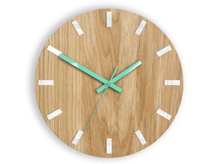 Sieninis laikrodis SimpleWoodWhiteMint цена и информация | Часы | pigu.lt
